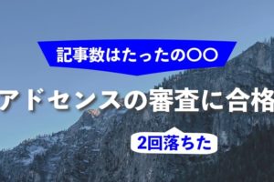 アドセンスの審査に2回落ちた私が3回目で合格できた記事数