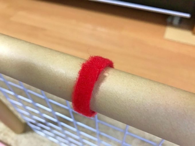 マジックテープに変更!これなら安全。