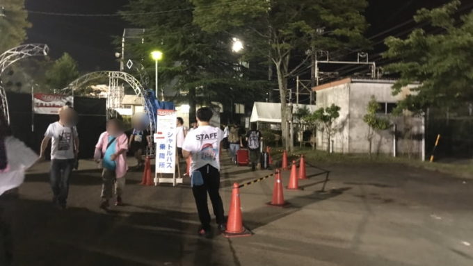 関ケ原唄姫合戦 終演後シャトルバスの乗降所へ進む道